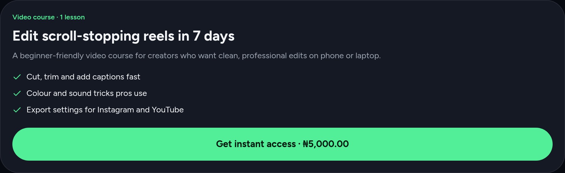 A Dropp sales page: the share-and-earn prompt sits right beside the buy button.